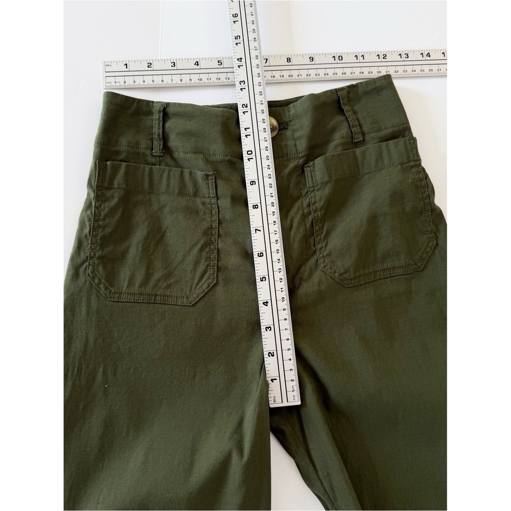 Anthropologie Maeve Pants Womens 26 The Colette Green Wide Leg Crop - Picture 6 of 10